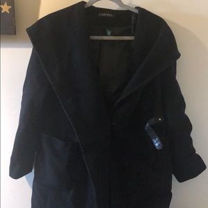 Ralph Lauren Size 2 Black Hooded Peacoat